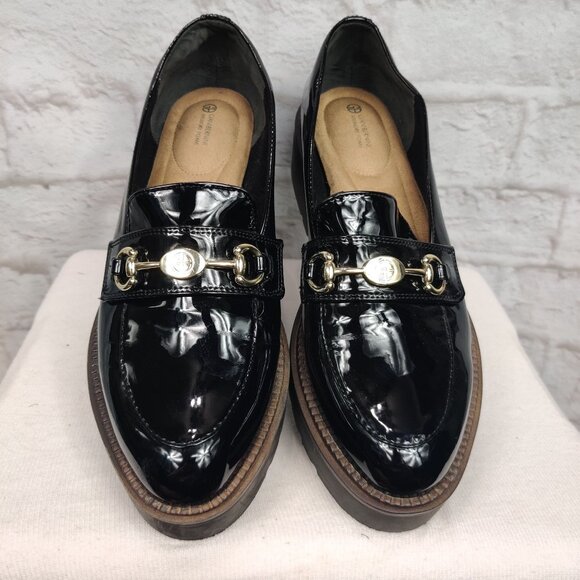 Giani Bernini Womens Loafers Mayaa Patent Leather Chunky Platform Black Size 10 - Picture 4 of 7